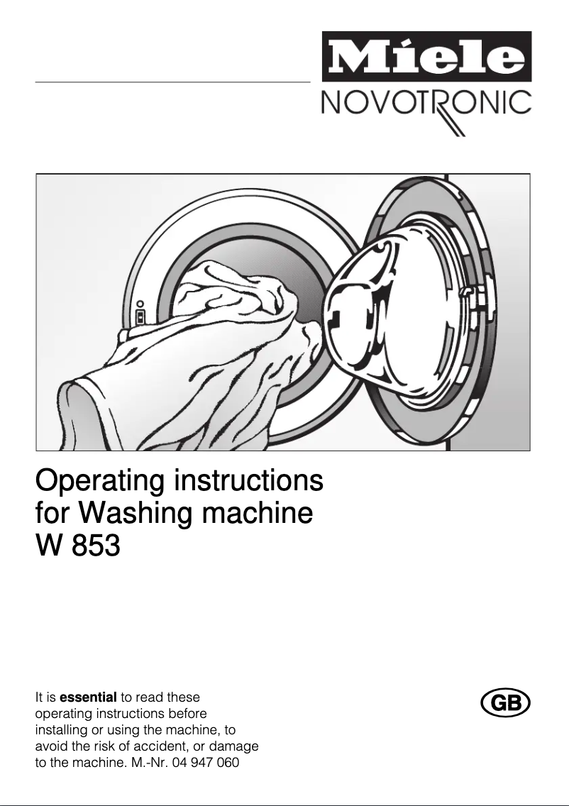 First page image of the manual for W 853