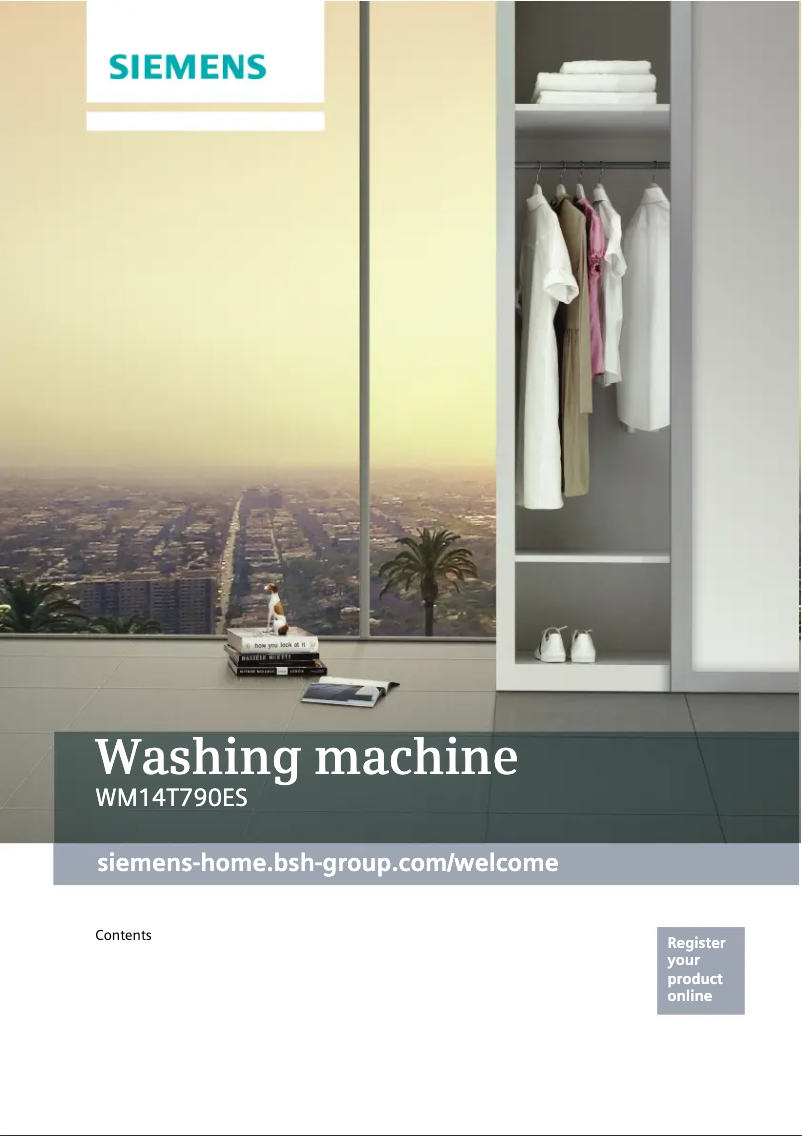 Page 1 of the manual User Manual Siemens WM14T790ES