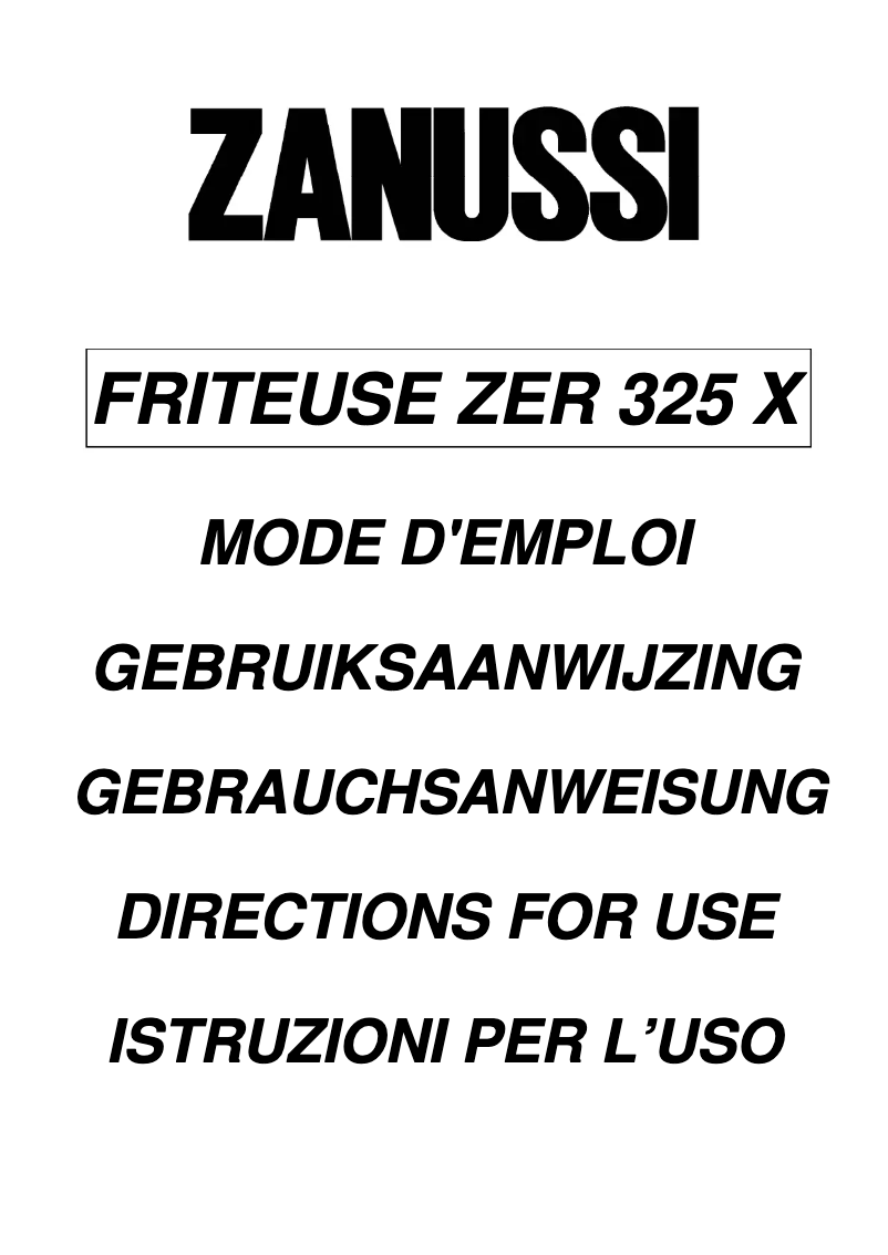Page 1 of the manual User Manual Zanussi ZER325X