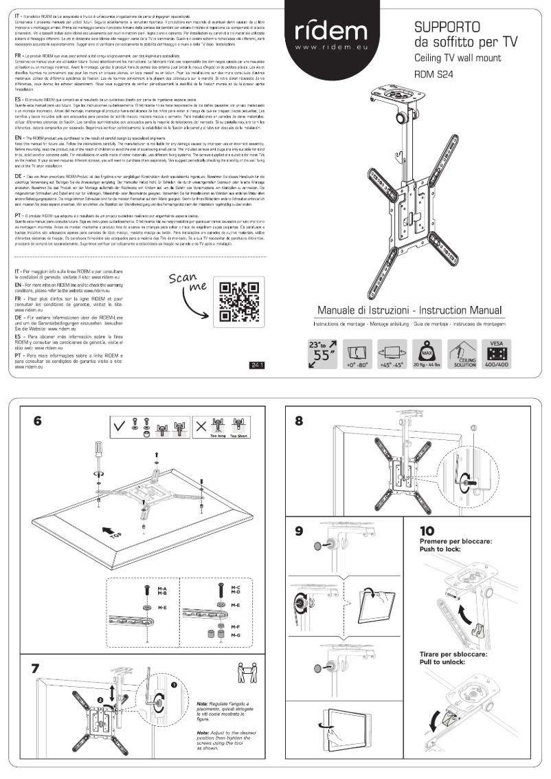 First page image of the manual for RDM S24