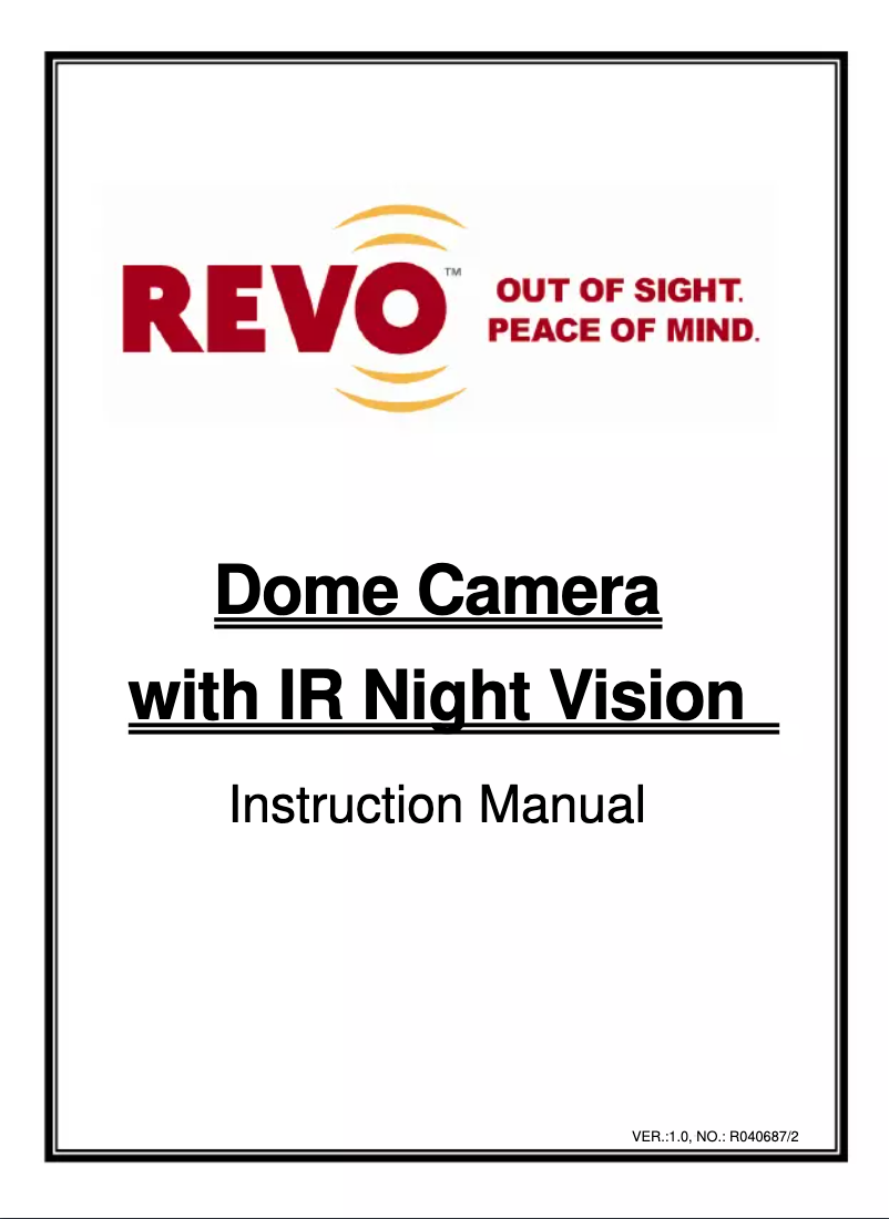 Page 1 of the manual User Manual REVO RCDY12-1