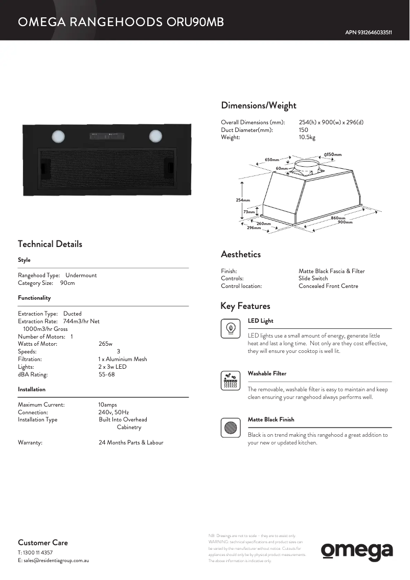 First page image of the manual for ORU90MB
