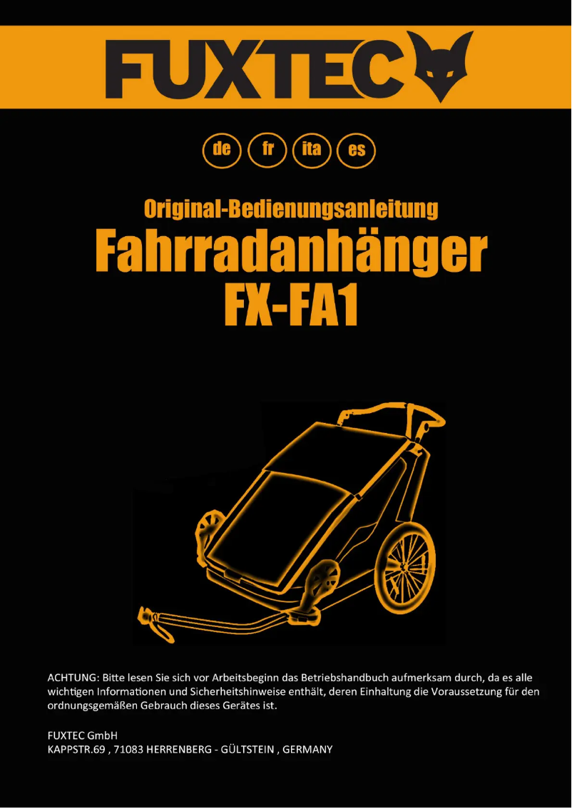 First page image of the manual for FX-FA1
