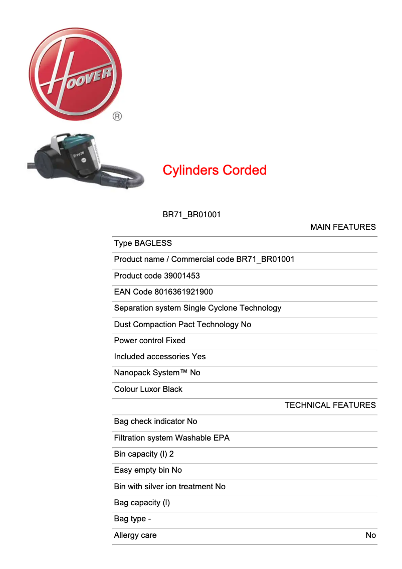 First page image of the manual for Breeze BR71_BR01001