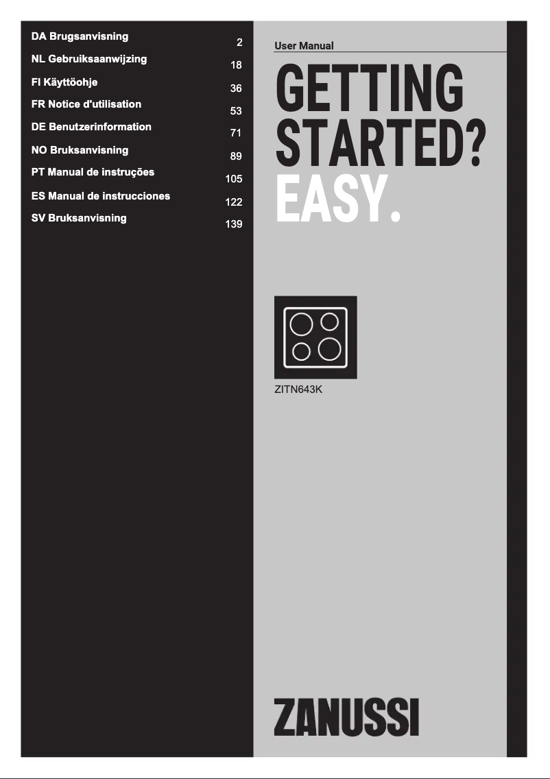 Page 1 of the manual User Manual Zanussi ZITN643K