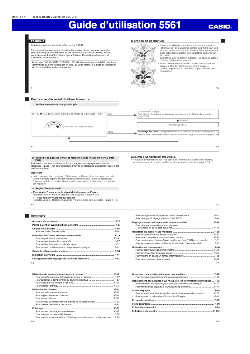 Page 1 of the manual User Manual Casio G-Shock GWG-100-1A3ER