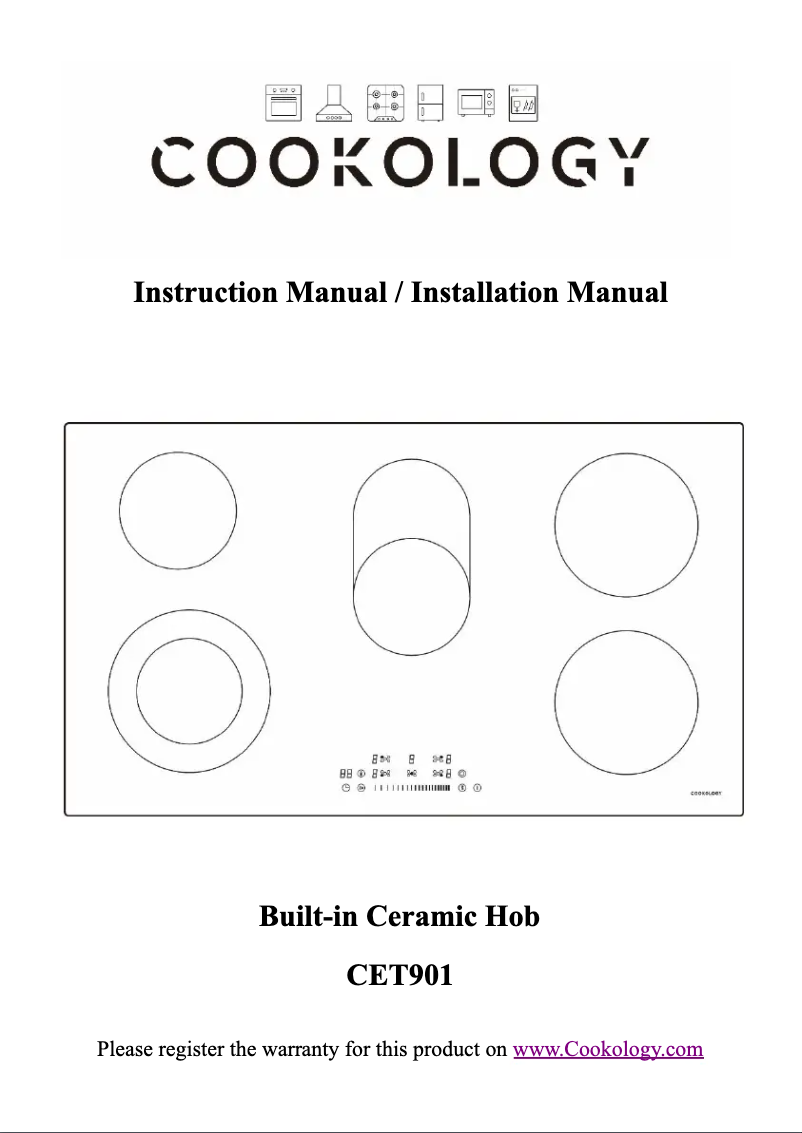 Page 1 of the manual User Manual Cookology CET901