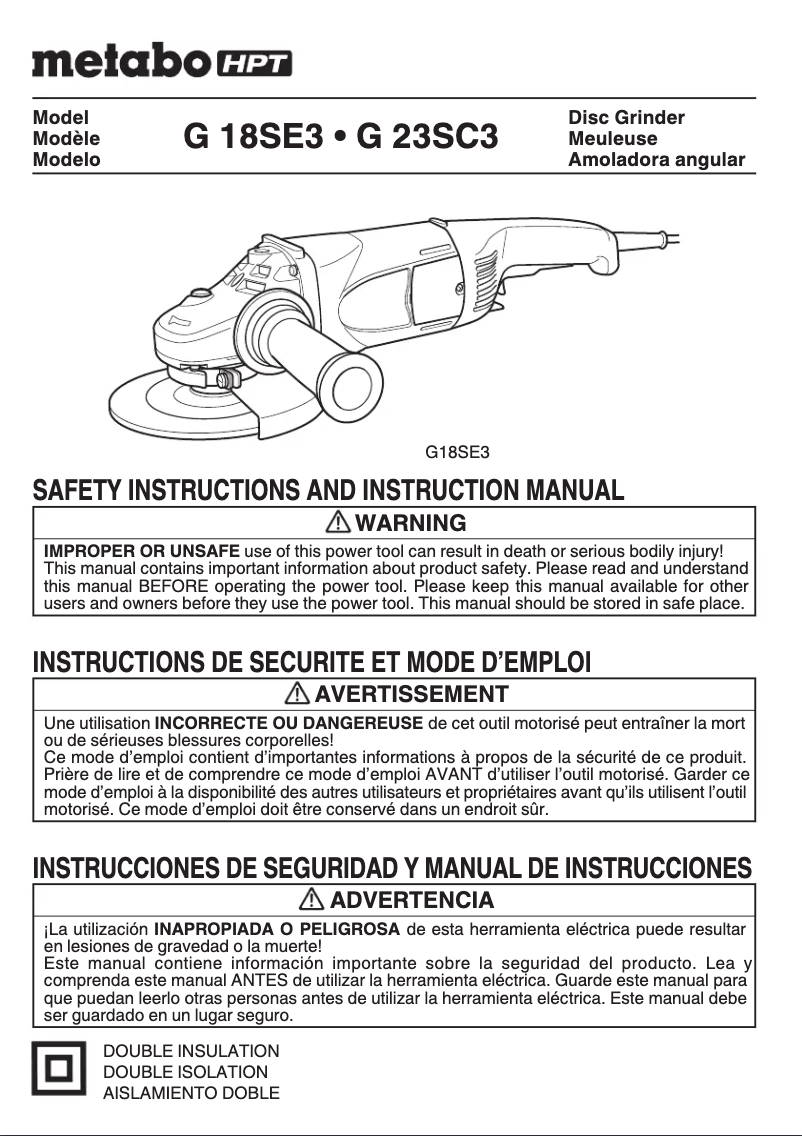 First page image of the manual for G18SE3