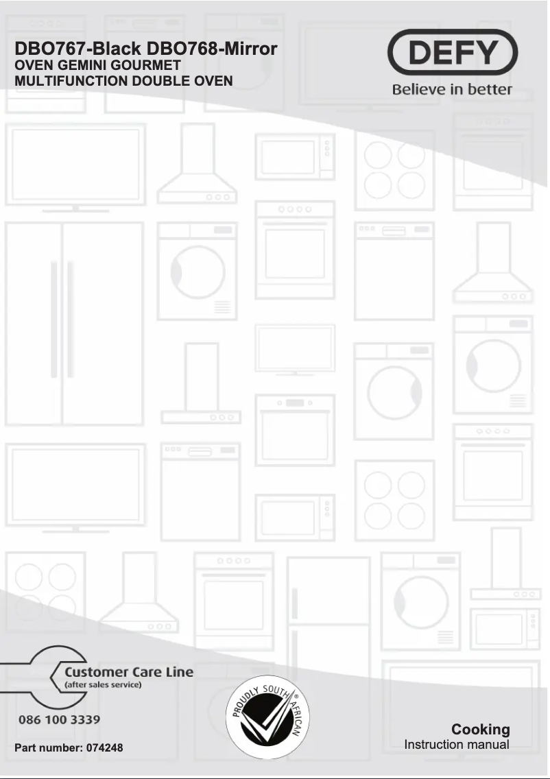 Page 1 of the manual User Manual Defy DBO767