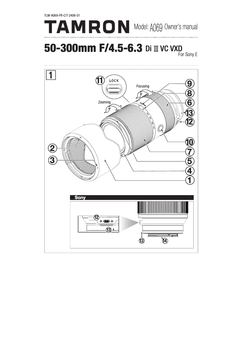 First page image of the manual for 50-300mm F/4.5-6.3 Di III VC VXD