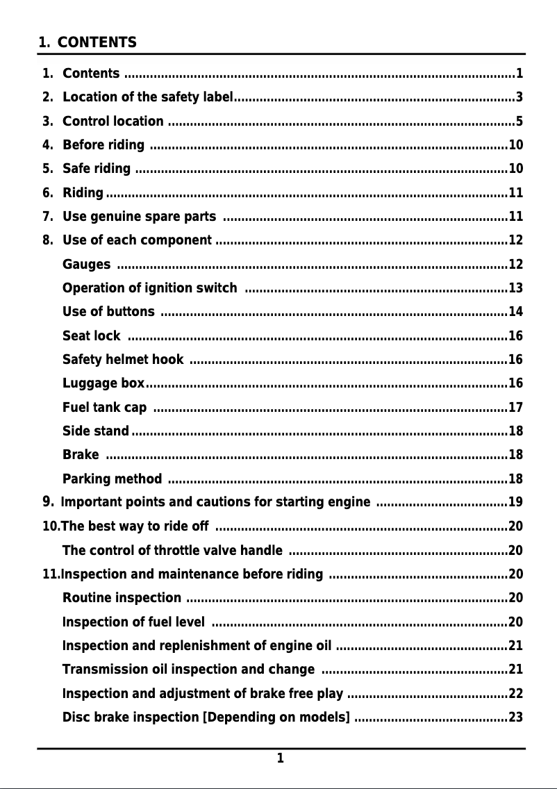 Page 1 of the manual User Manual SYM Jet Eurox 50