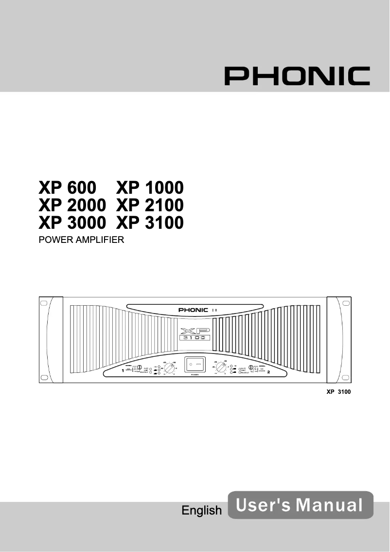 First page image of the manual for XP 1000