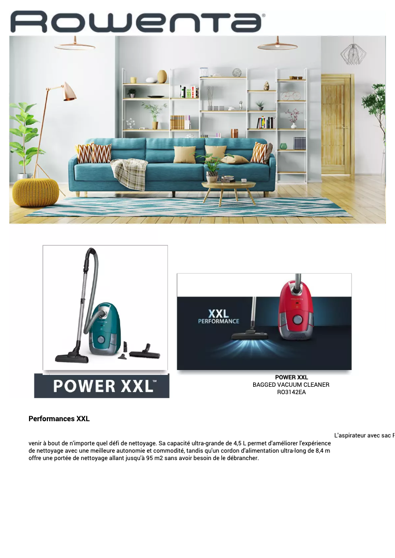 First page image of the manual for Power XXL RO3142