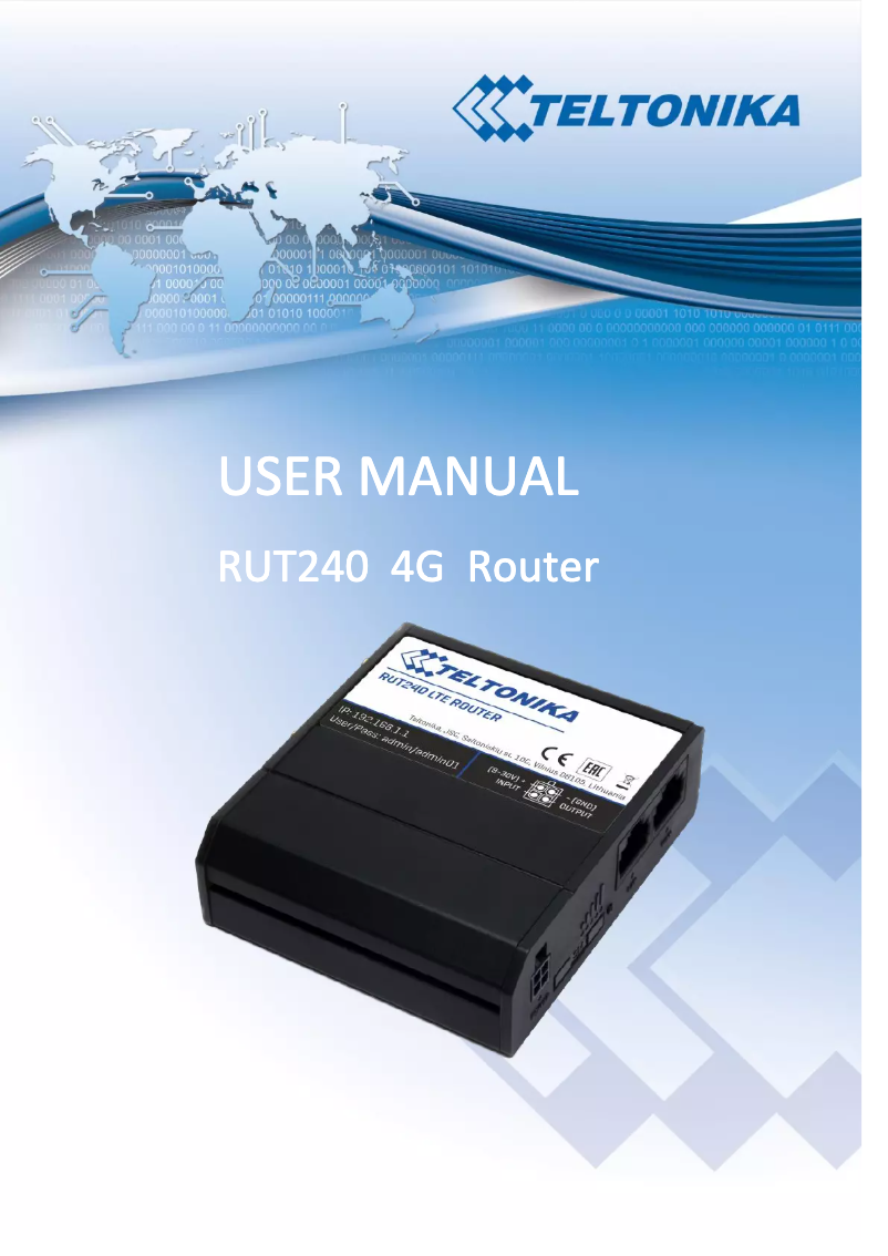 Page 1 of the manual User Manual Teltonika RUT240