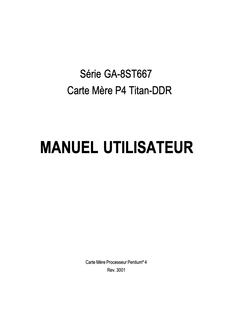 First page image of the manual for GA-8ST667