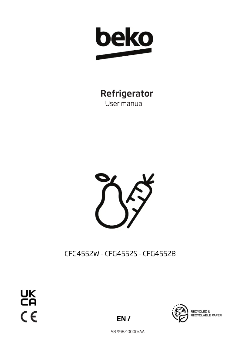 First page image of the manual for CFG4552W