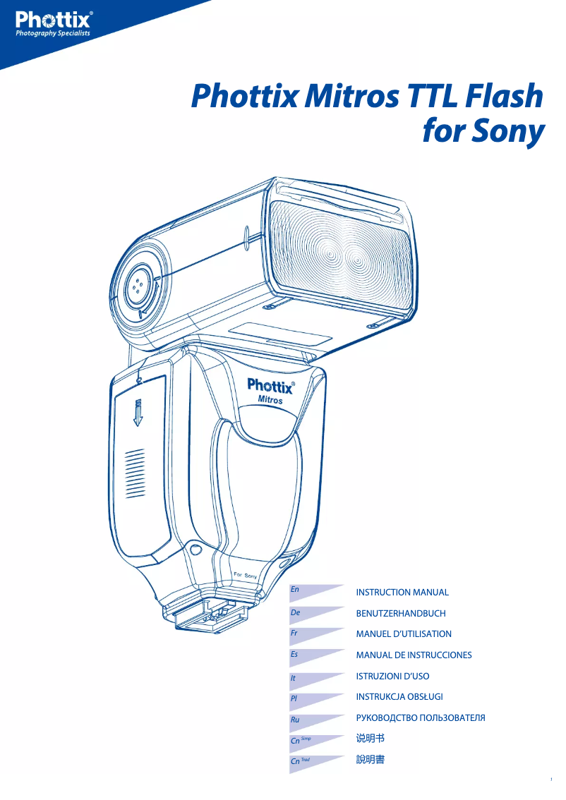 Page 1 of the manual User Manual Phottix Mitros TTL (Sony)