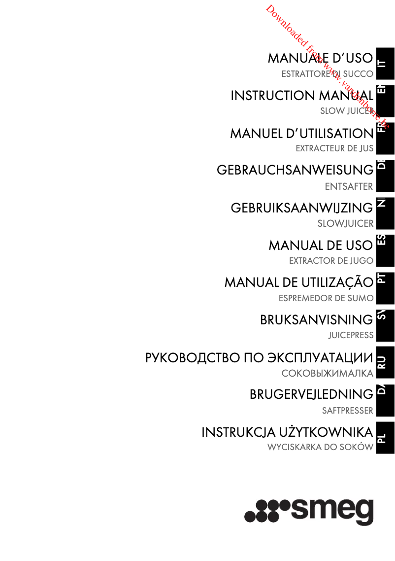 First page image of the manual for SJF01