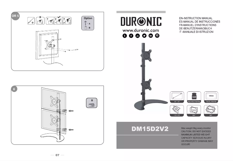 First page image of the manual for DM15D2V2