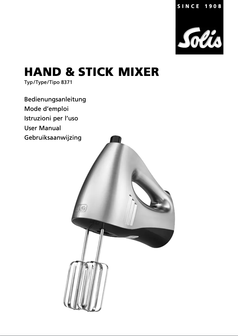 First page image of the manual for Hand & Stick 8371