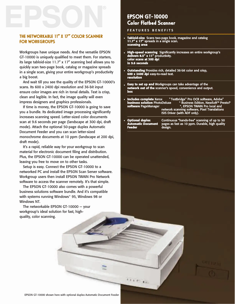 First page image of the manual for GT-10000