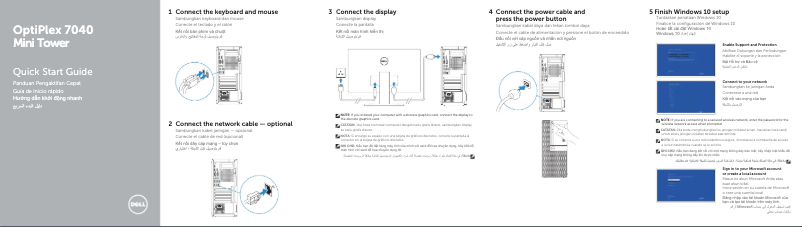 Page 1 of the manual Installation Guide Dell OptiPlex 7040