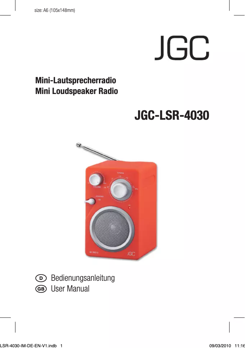 First page image of the manual for LSR-4030