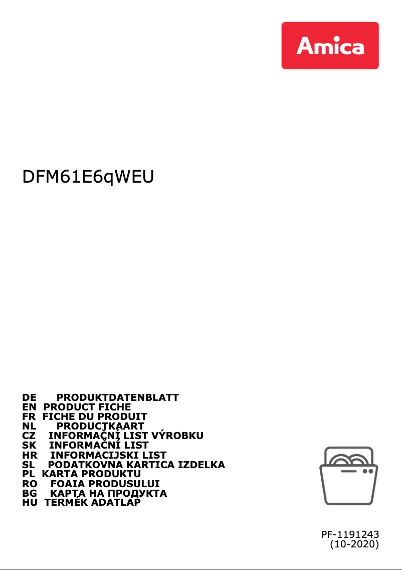 First page image of the manual for DFM61E6qWEU