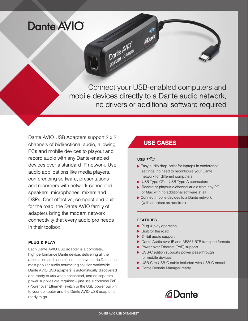 First page image of the manual for ADP-USBC-2X2
