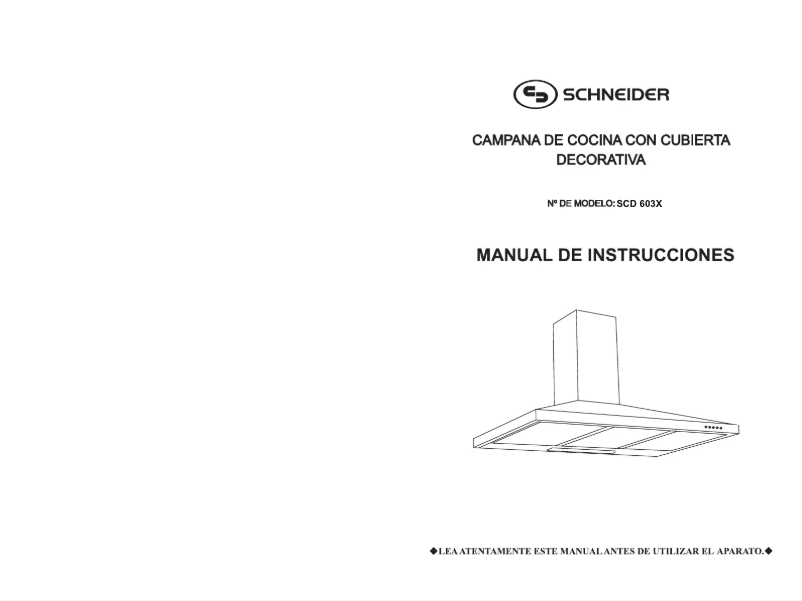 First page image of the manual for SCD 603X