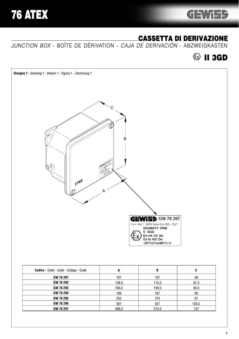 Page 1 of the manual User Manual Gewiss GW76293