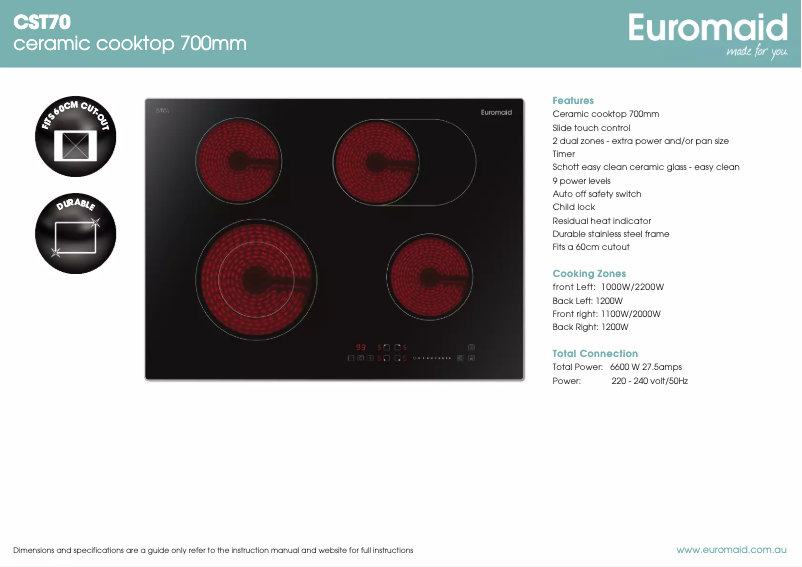 First page image of the manual for CST70