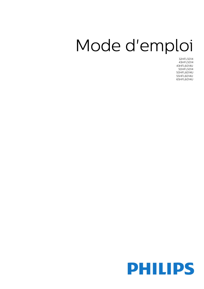 First page image of the manual for 65HFL6014U