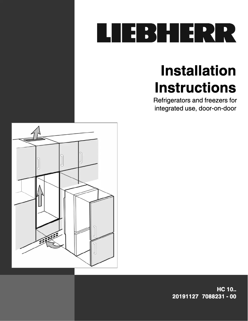 Page 1 of the manual Installation Guide Liebherr HCB 1060