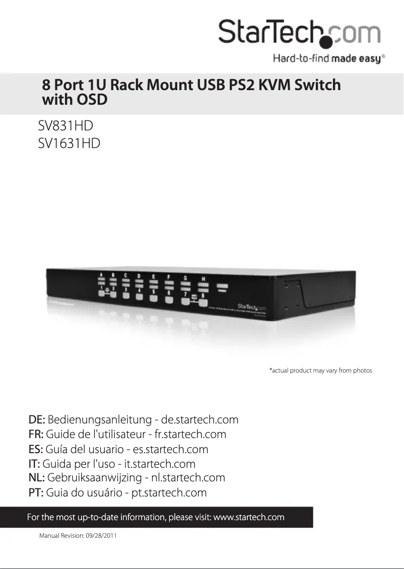 Page 1 of the manual User Manual StarTech.com SV831HD
