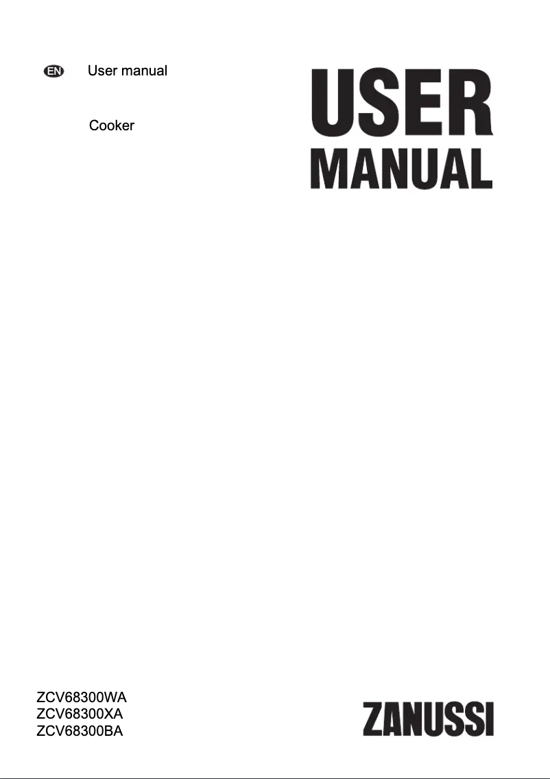 Page 1 of the manual User Manual Zanussi ZCV68300WA