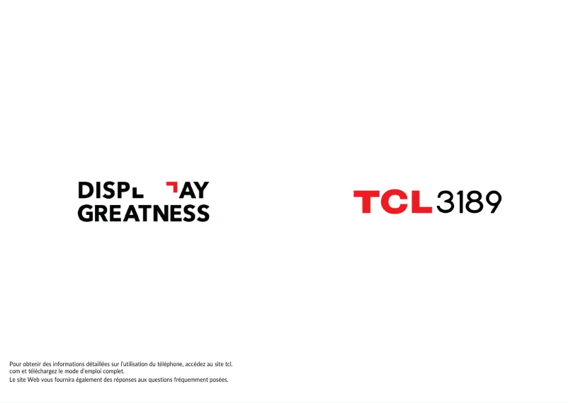 Page 1 of the manual User Manual TCL 3189