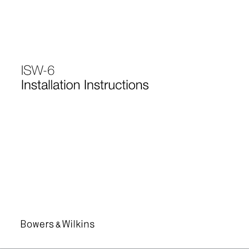 First page image of the manual for ISW-6