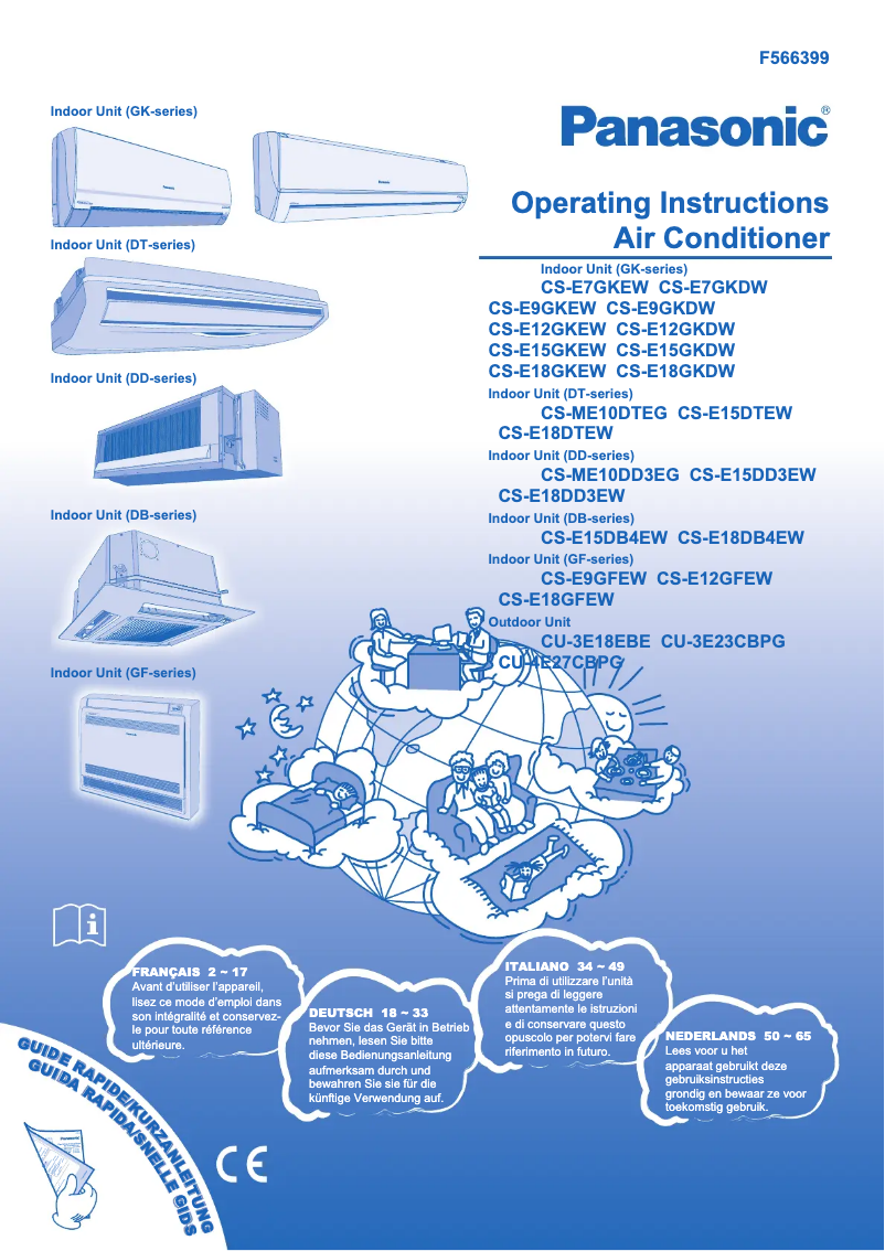 Page 1 of the manual User Manual Panasonic CS-E18DD3EW