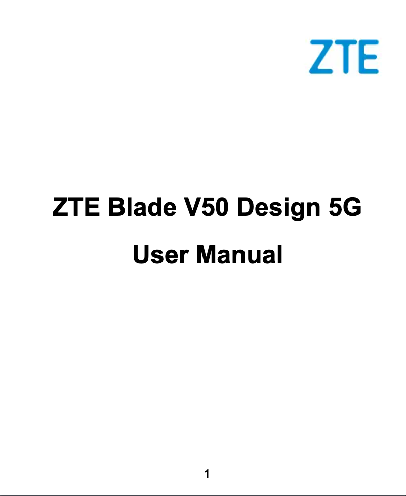 First page image of the manual for Blade V50 Design 5G