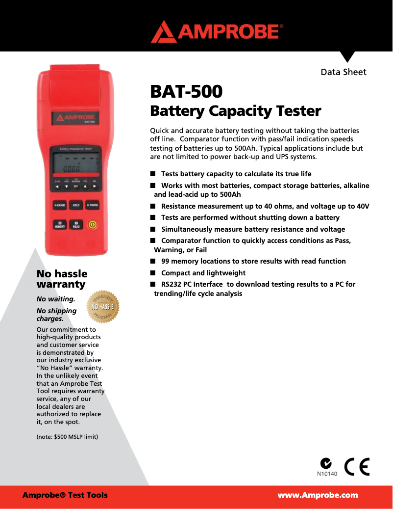 First page image of the manual for BAT-500