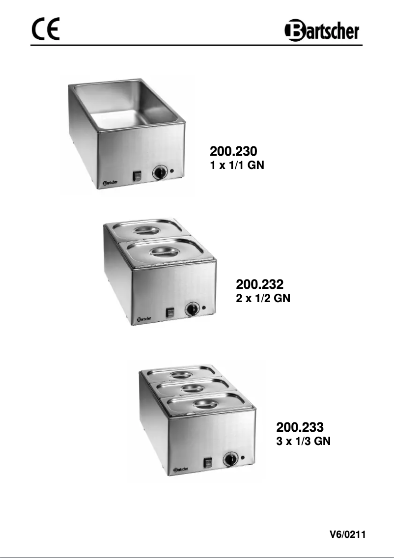 Page 1 of the manual User Manual Bartscher 200230