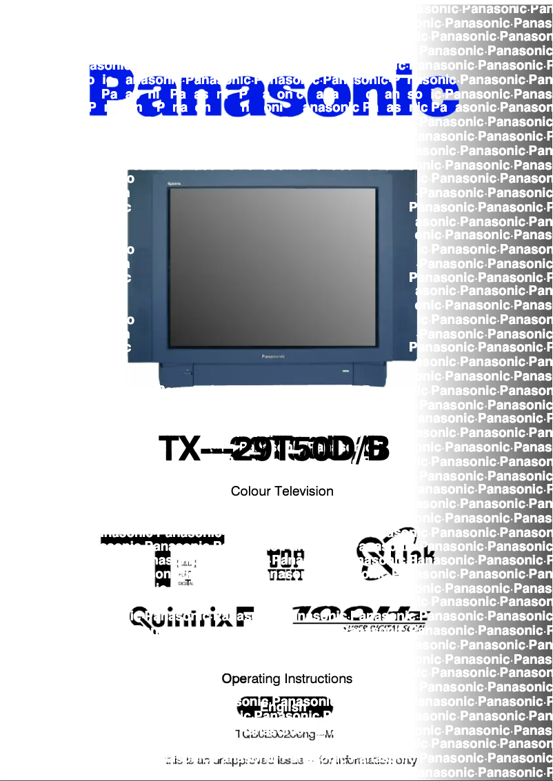 First page image of the manual for TX-29T50DB