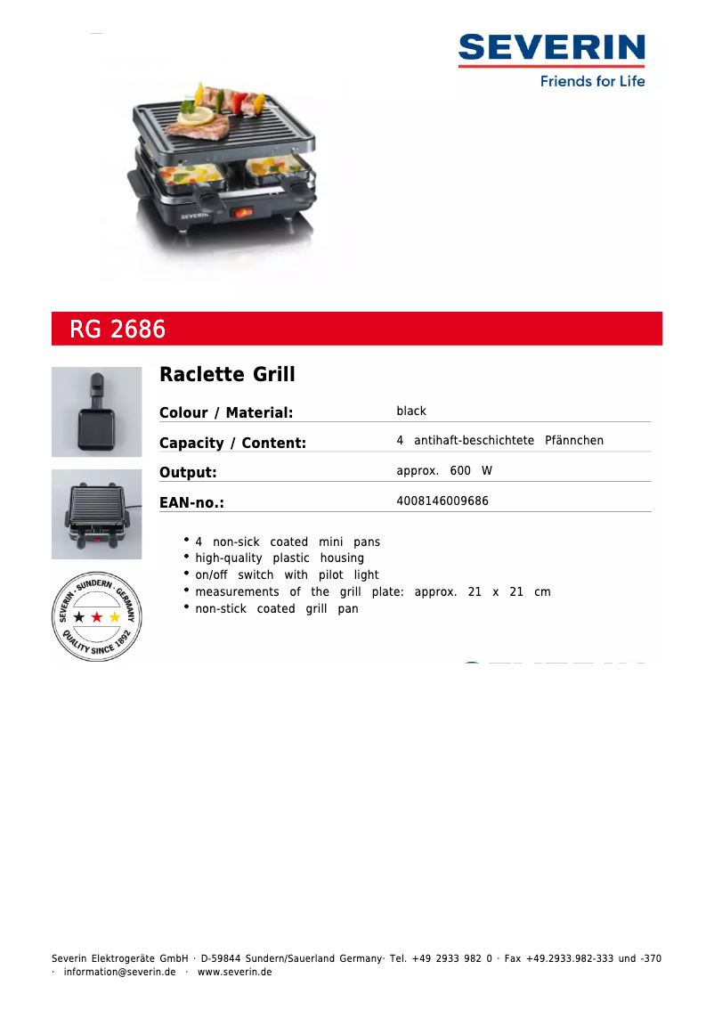 First page image of the manual for RG 2686