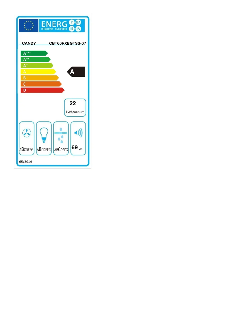 First page image of the manual for CBT60RXBGTSS-07