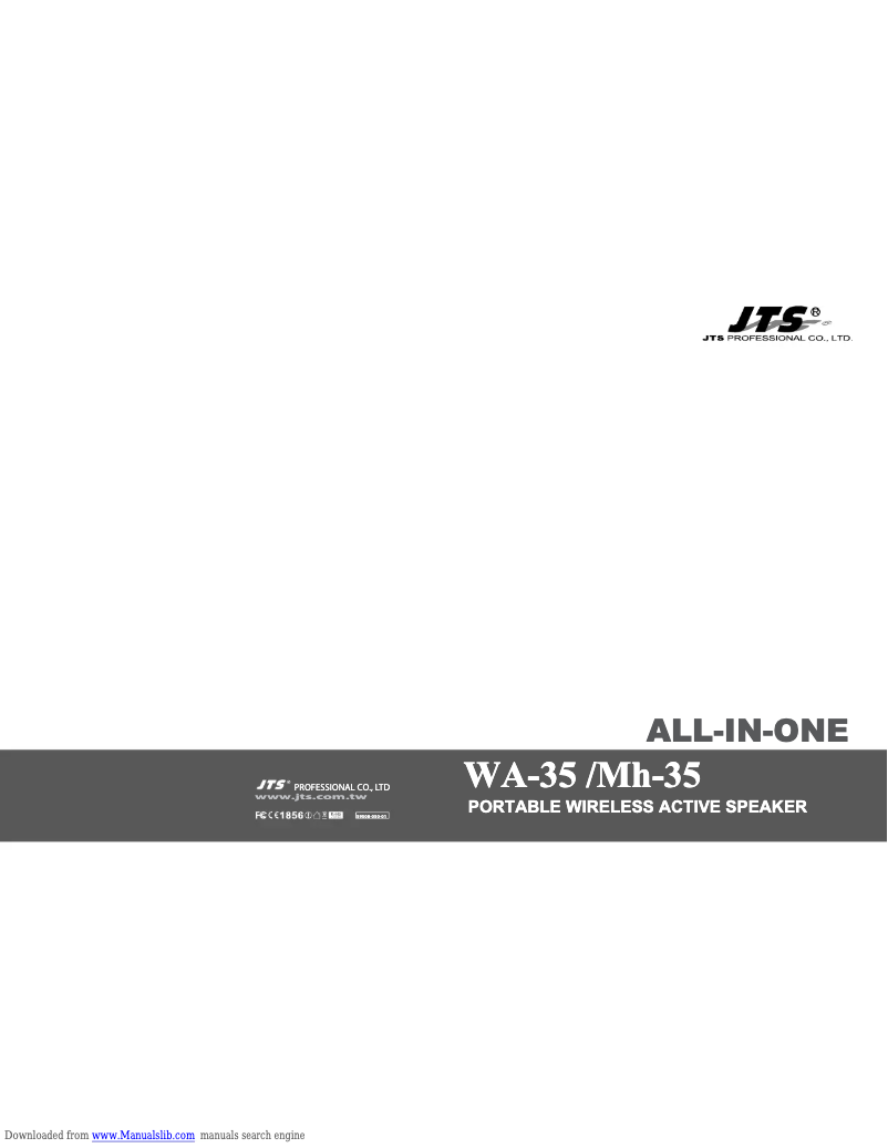 First page image of the manual for WA-35