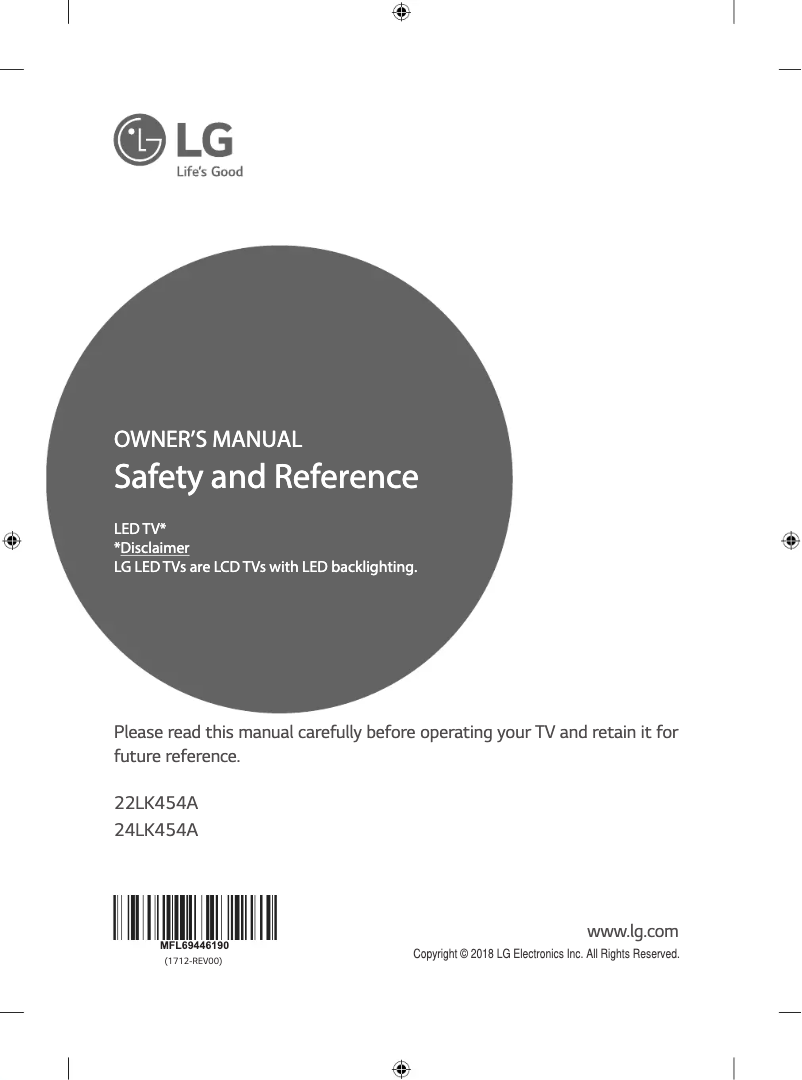 First page image of the manual for 24LK454A