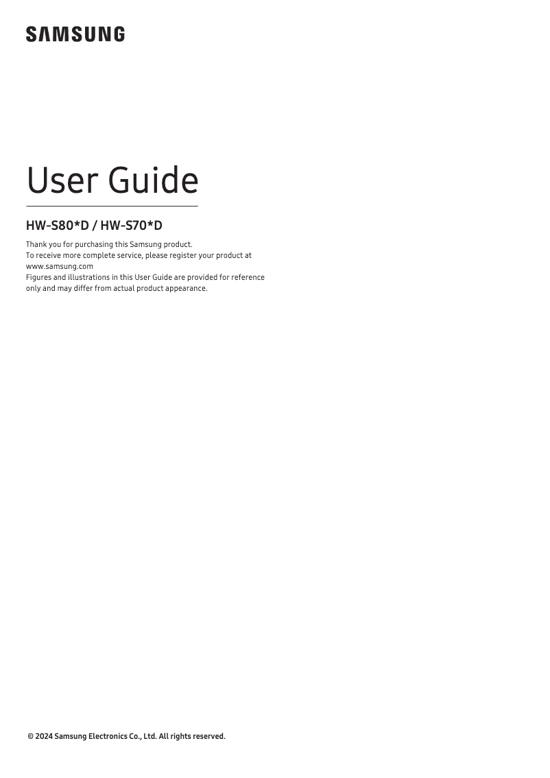First page image of the manual for HW-S800D