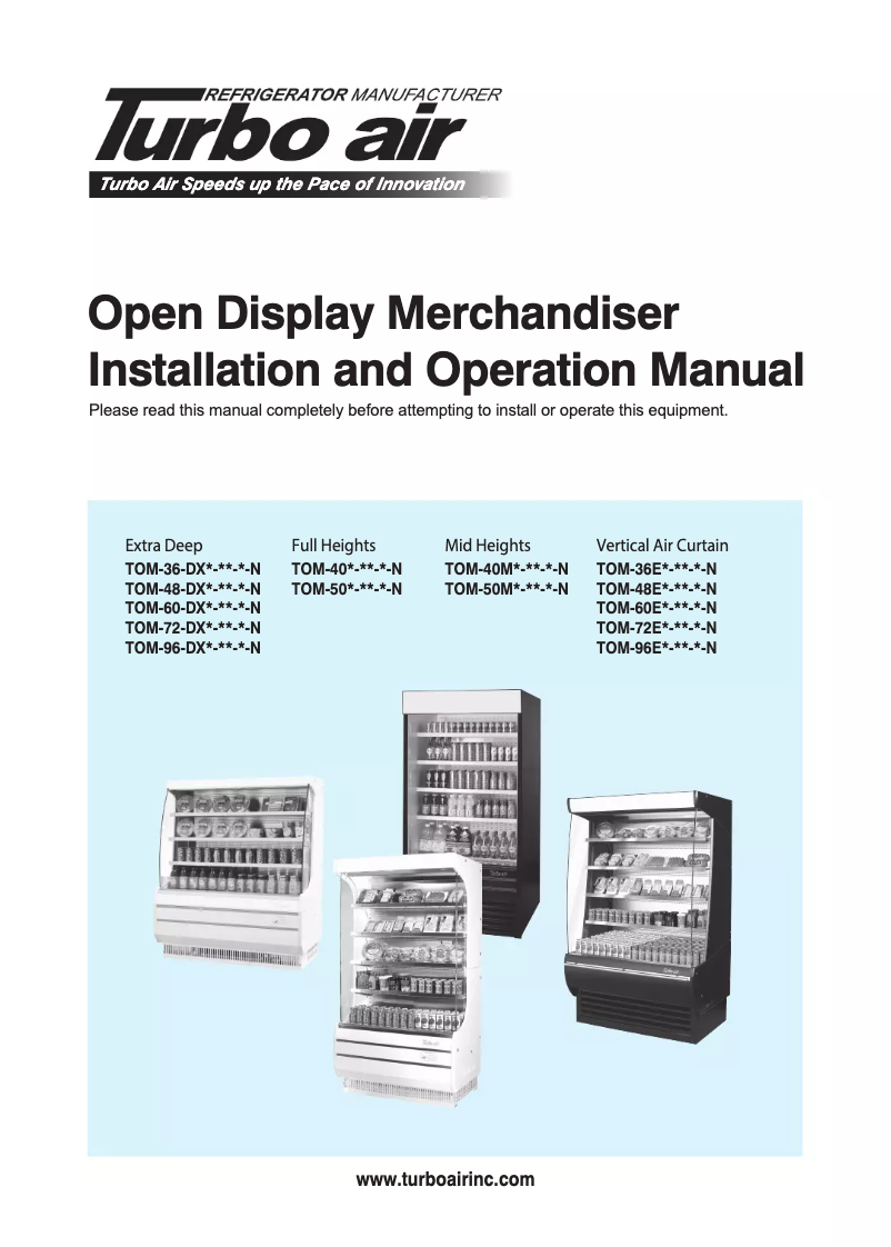 First page image of the manual for TOM-48-DX