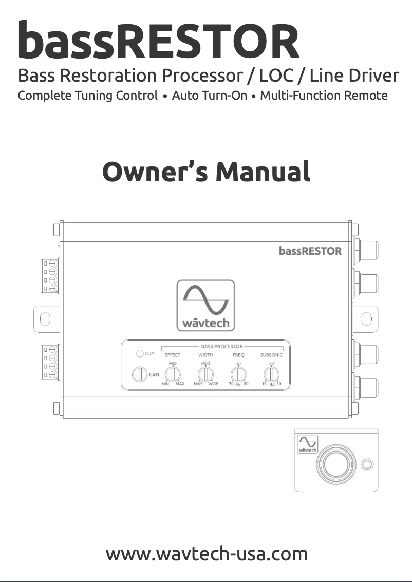 First page image of the manual for bassRESTOR
